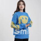 Damen gemütlicher Oversize-Pullover mit lässigem Grafikdesign R&B