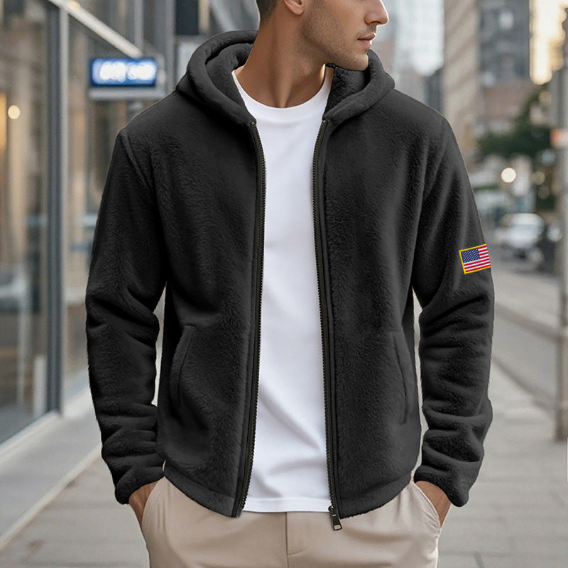 Herren Fleecejacke mit hohem Kragen und praktischen Seitentaschen R&B