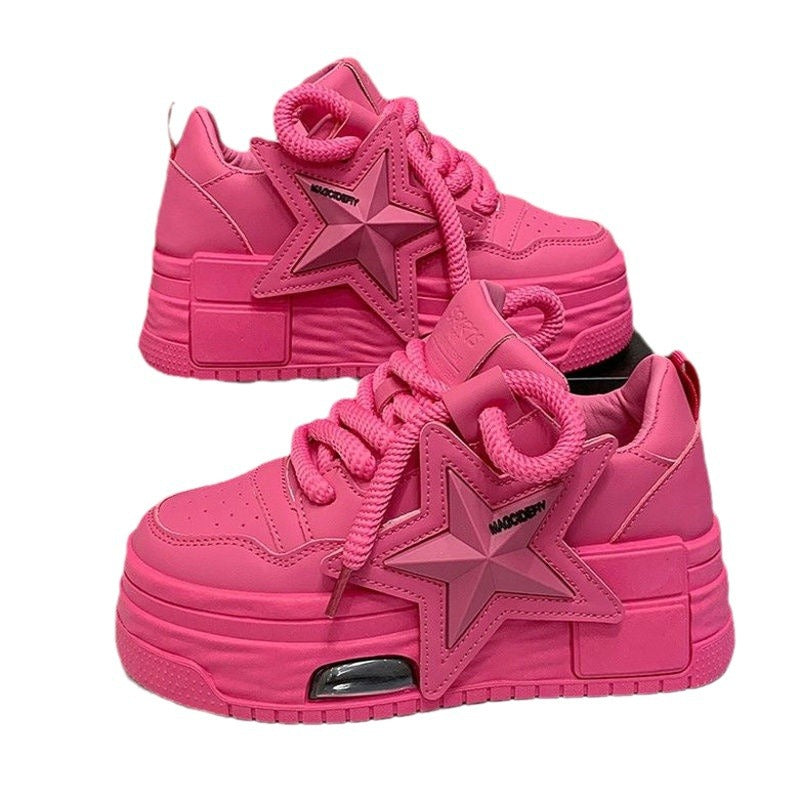 Damen Plateau-Sneaker mit modischem Sternen-Design und dämpfender Sohle R&B