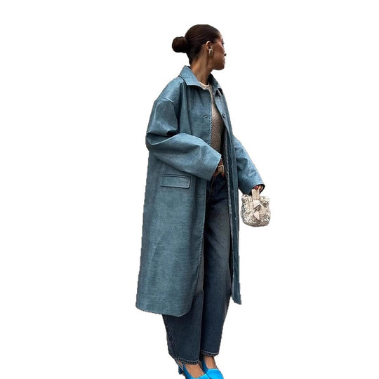 Damen oversized Denim-Trenchcoat R&B