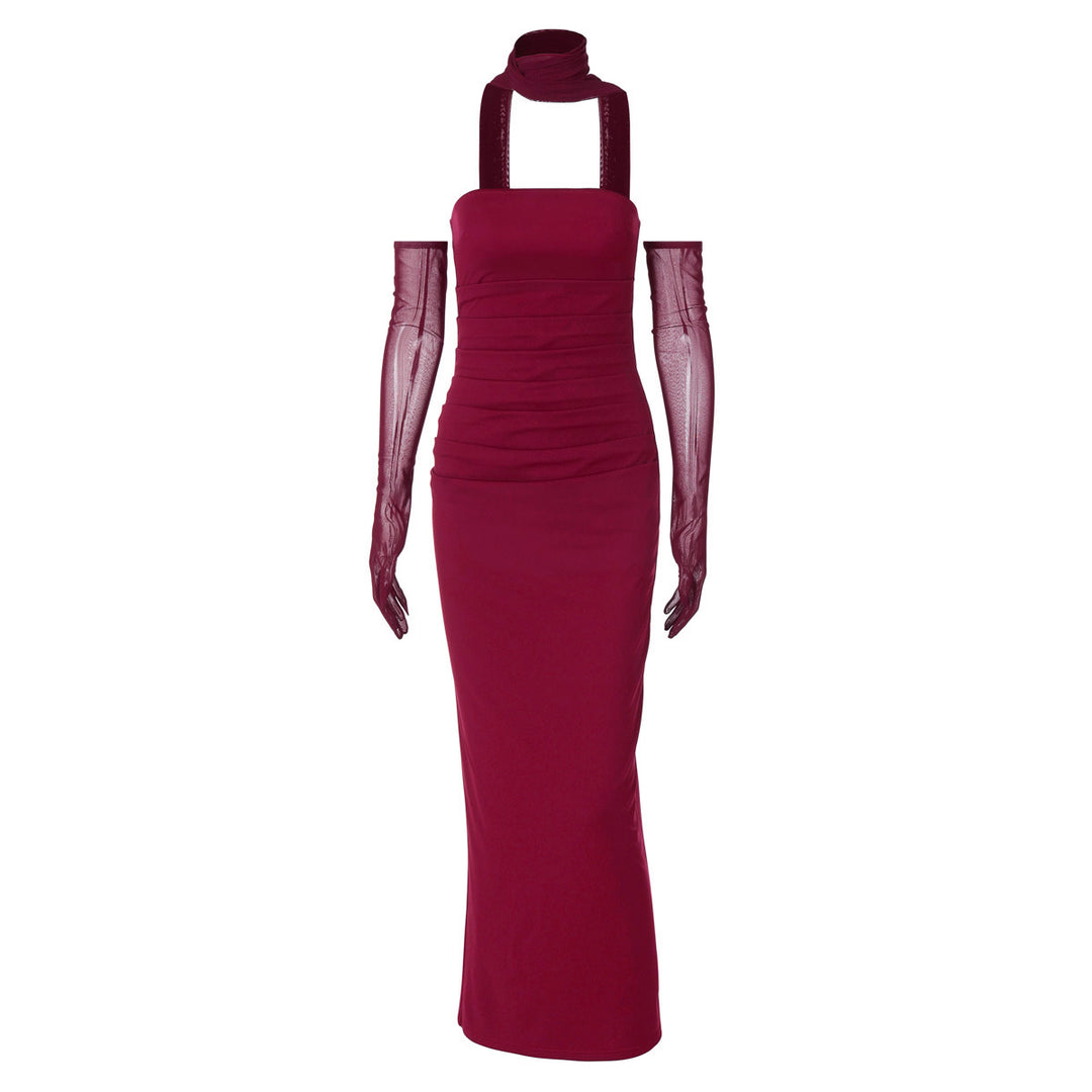 Damen Elegantes schulterfreies Abendkleid mit Flügelärmeln R&B