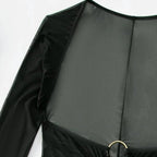 Damen Strandkleid mit transparentem Wickeldetail und modischen Ring-Elementen R&B