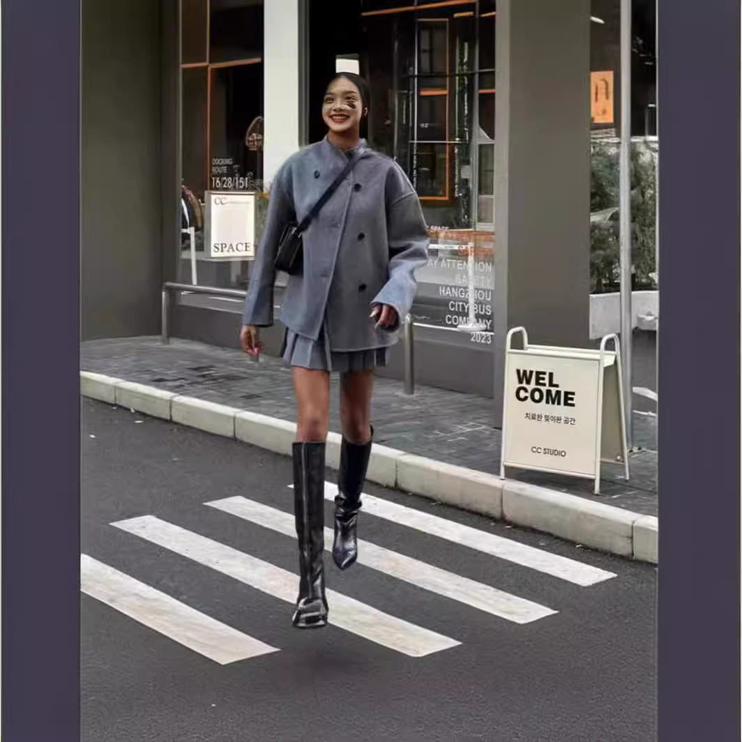 Damen Modische und elegante Kurzjacke mit innovativem Schnitt R&B