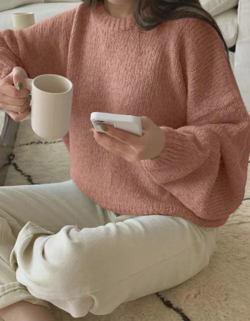 Damen Kuscheliger Strickpullover mit weitem Schnitt und klassischen Rippdetails R&B