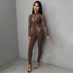 Damen Body mit transparenter Einsätzen und figurbetontem Schnitt R&B