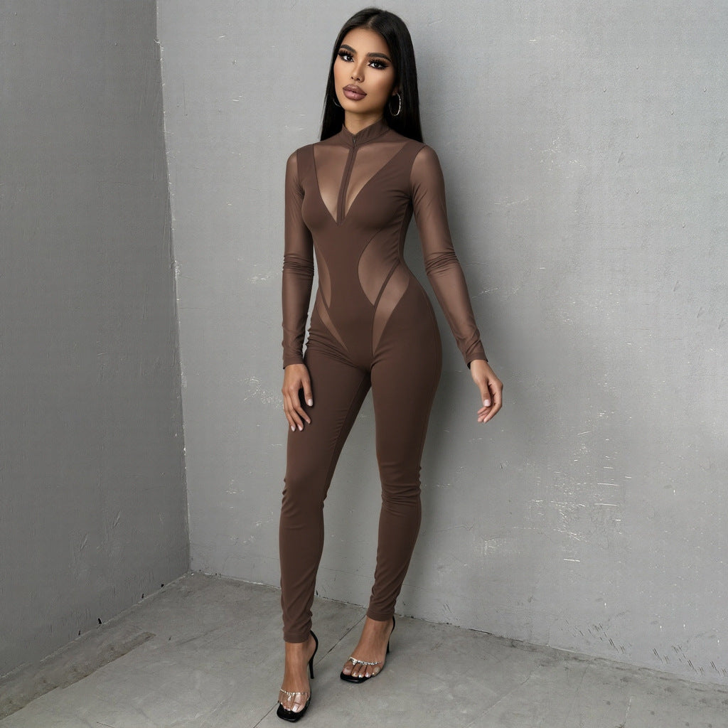 Damen Body mit transparenter Einsätzen und figurbetontem Schnitt R&B