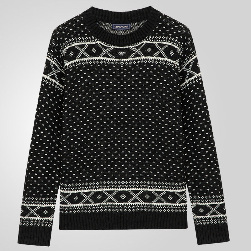 Herren Gemusterter Pullover mit klassischem Norweger-Muster R&B