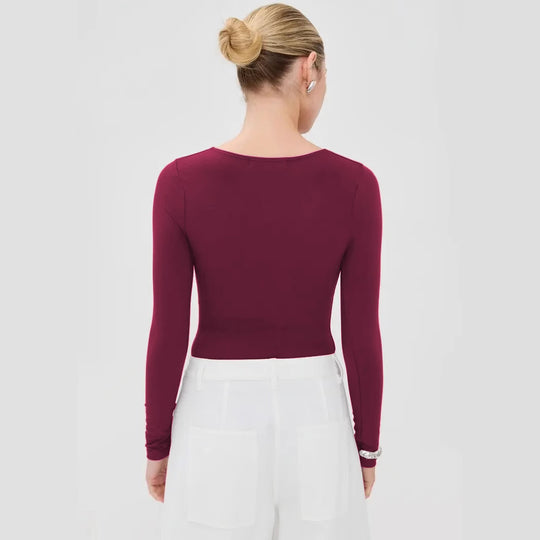 Damen Langarm Oberteil mit raffinierten Cut-Outs und eleganten Details R&B