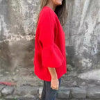 Damen modische Cardigan mit auffälligen Glockenärmeln und lockerer Passform R&B