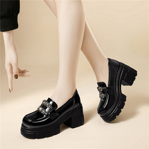 Damen Elegante und auffällige Plateau-Schuhe mit Zierschnalle R&B