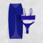 Damen Bikini-Set mit hoch geschnittenem Slip und verstellbarem Wickeltuch R&B