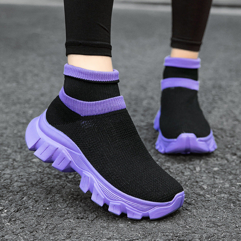 Damen Hochleistungs-Laufschuhe mit atmungsaktiver Strick-Oberfläche und rutschfester Sohle R&B