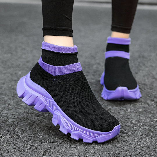 Damen Hochleistungs-Laufschuhe mit atmungsaktiver Strick-Oberfläche und rutschfester Sohle R&B