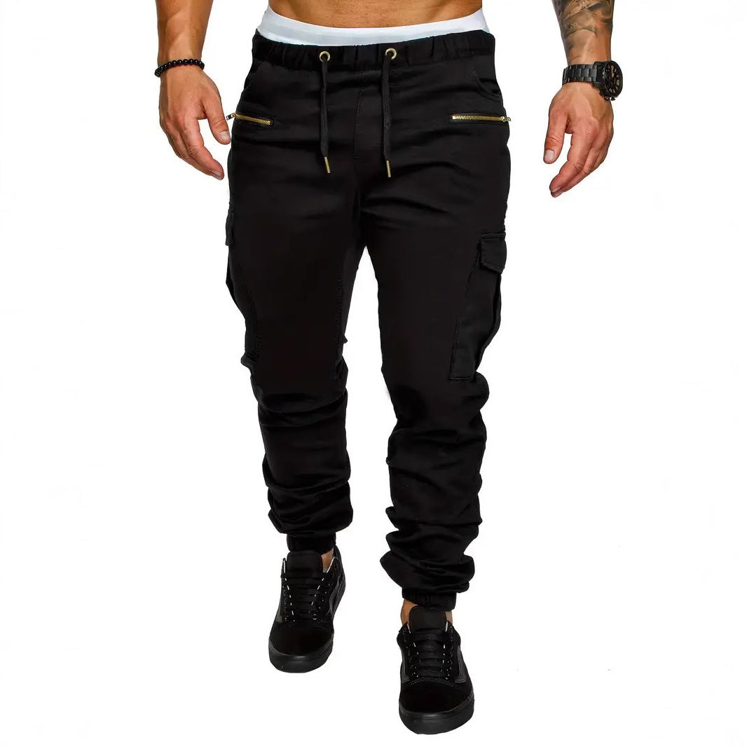 Herren Cargo-Jogginghose mit elastischem Bund und praktischen Reißverschlusstaschen