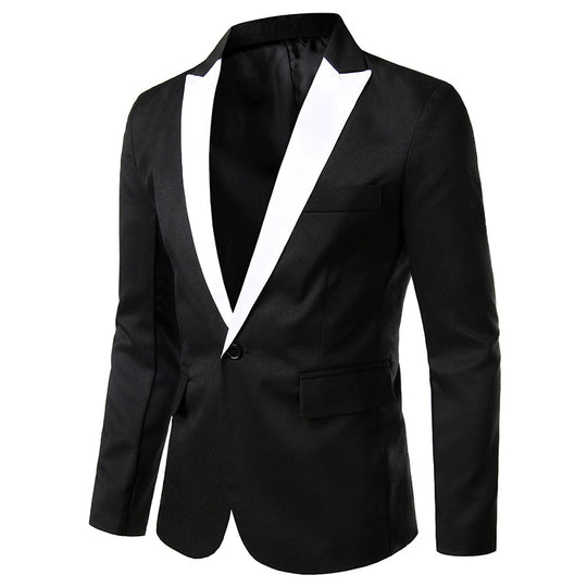 Herren Eleganter Smoking Blazer mit schwarzem Revers und modischer Passform R&B