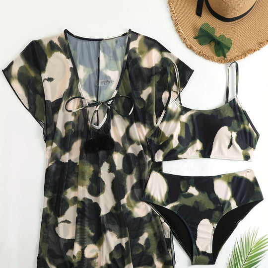 Damen Bademode mit transparentem Kimono R&B