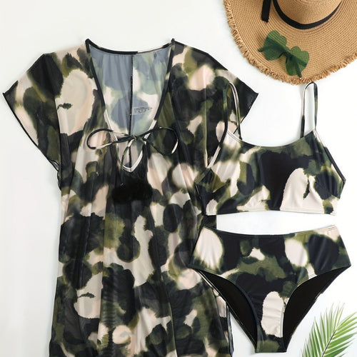 Damen Bademode mit transparentem Kimono R&B
