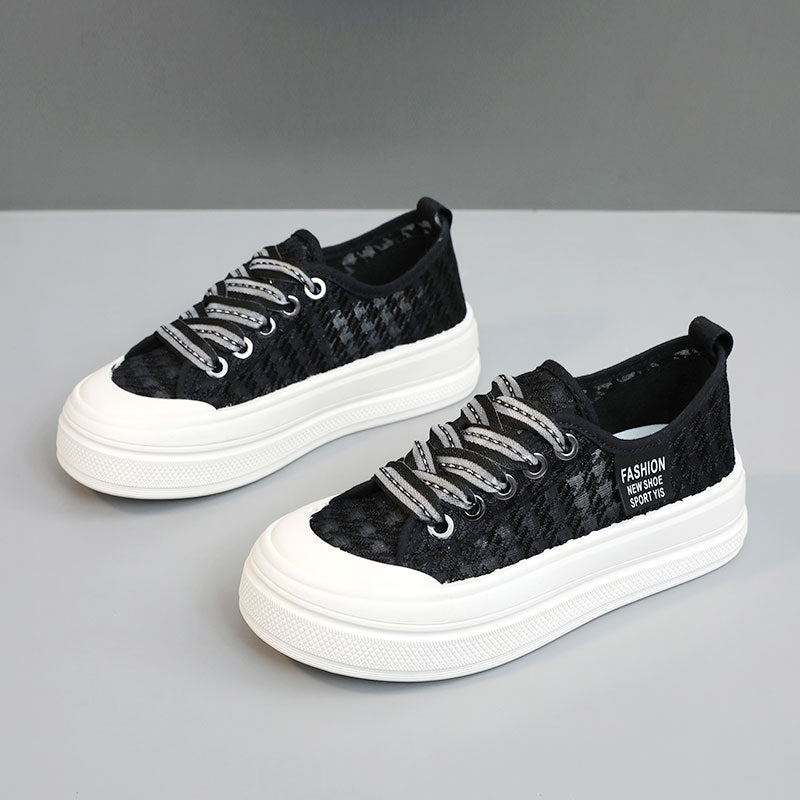 Damen modische Plateausneaker mit atmungsaktiver Mesh-Oberfläche und rutschfester Sohle R&B