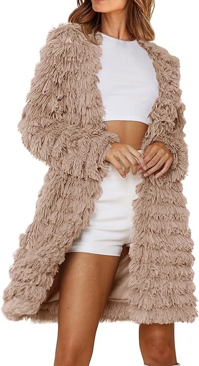Damen Langer Fransenmantel R&B