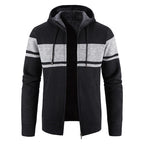 Herren Strickjacke mit Kapuze und warmem Fleece-Innenfutter