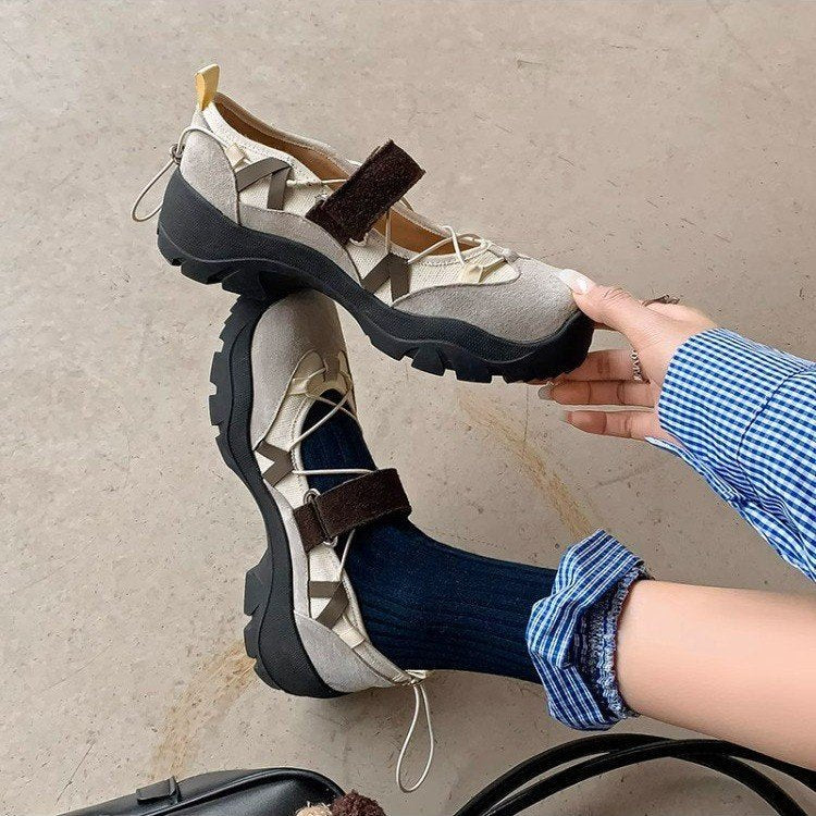 Damen Sportliche Ballerinas mit verstellbarem Riemen und rutschfester Sohle R&B
