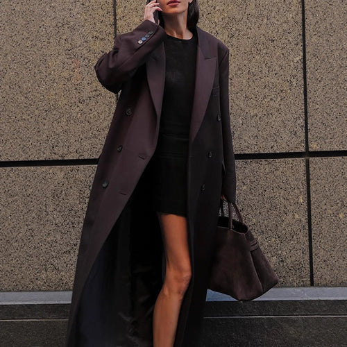 Damen Lange Oversized Jacke R&B