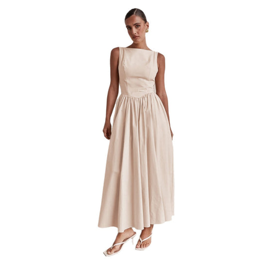 Damen Elegantes Maxi-Kleid mit breitem Rockansatz und taillierter Passform R&B