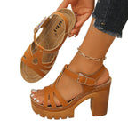 Damen Hochhackige Clogs mit geometrischem Design R&B