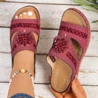 Damen Clogs mit modischem Blütenapplikationsdesign und ergonomischem Fußbett R&B