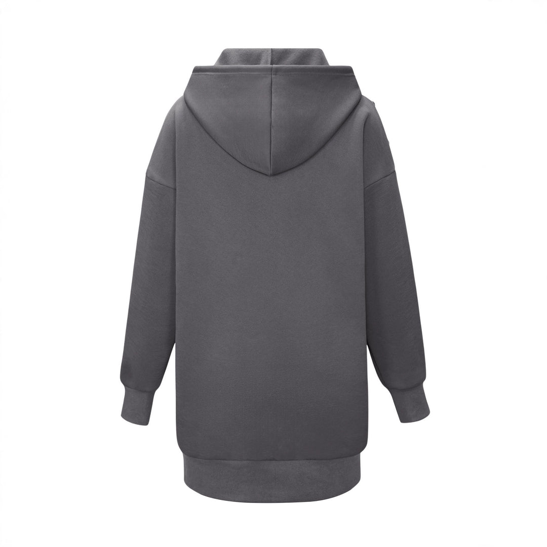 Damen Kapuzenkleid mit praktischen Seitentaschen und eleganten Druckknöpfen R&B