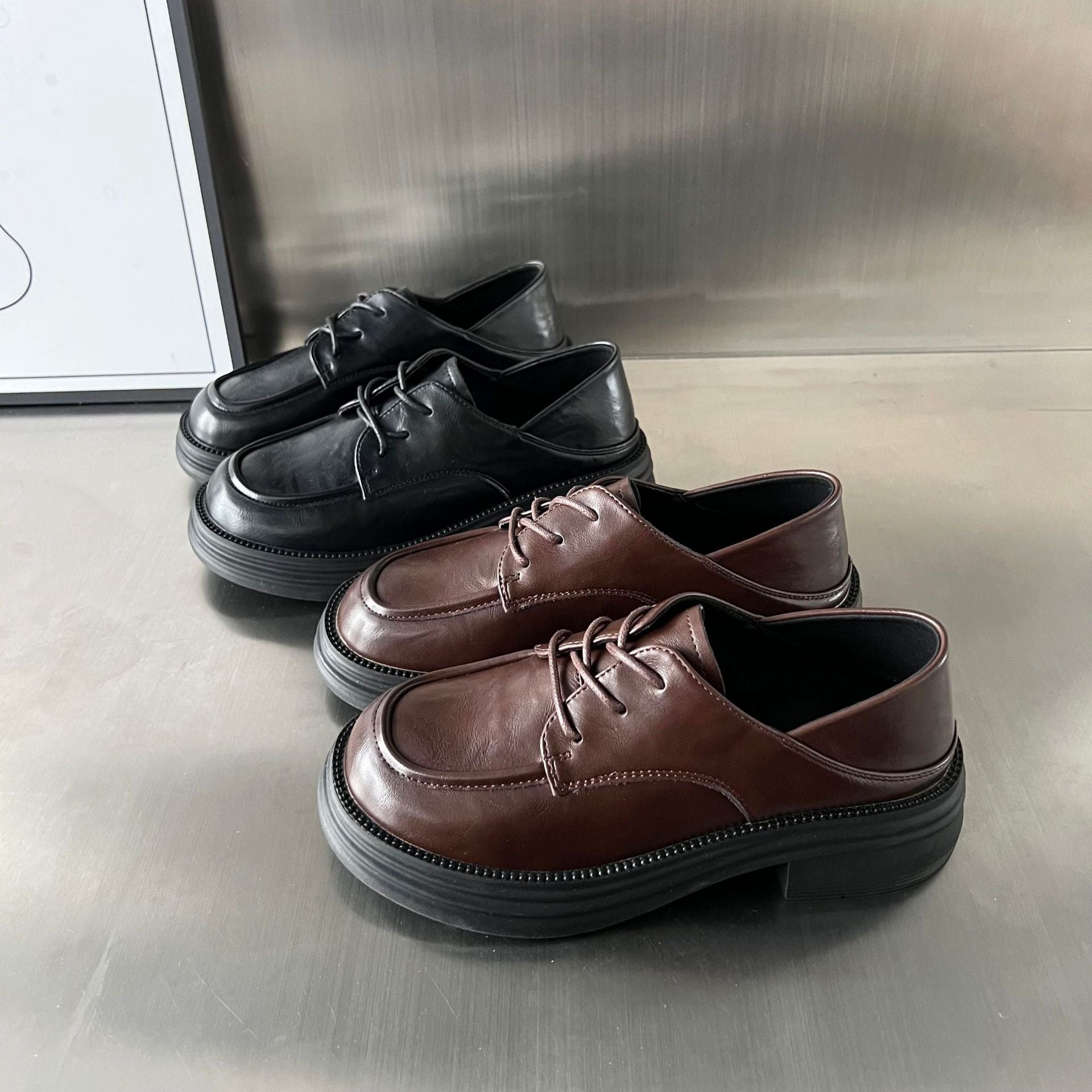 Damen Chunky Derby Schuhe mit bequemem Fußbett und modischem Design R&B