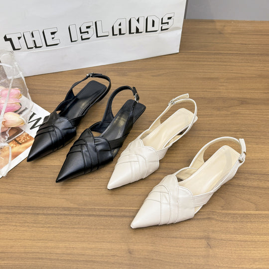 Damen elegante Slingback-Schuhe mit spitzem Zehenbereich R&B