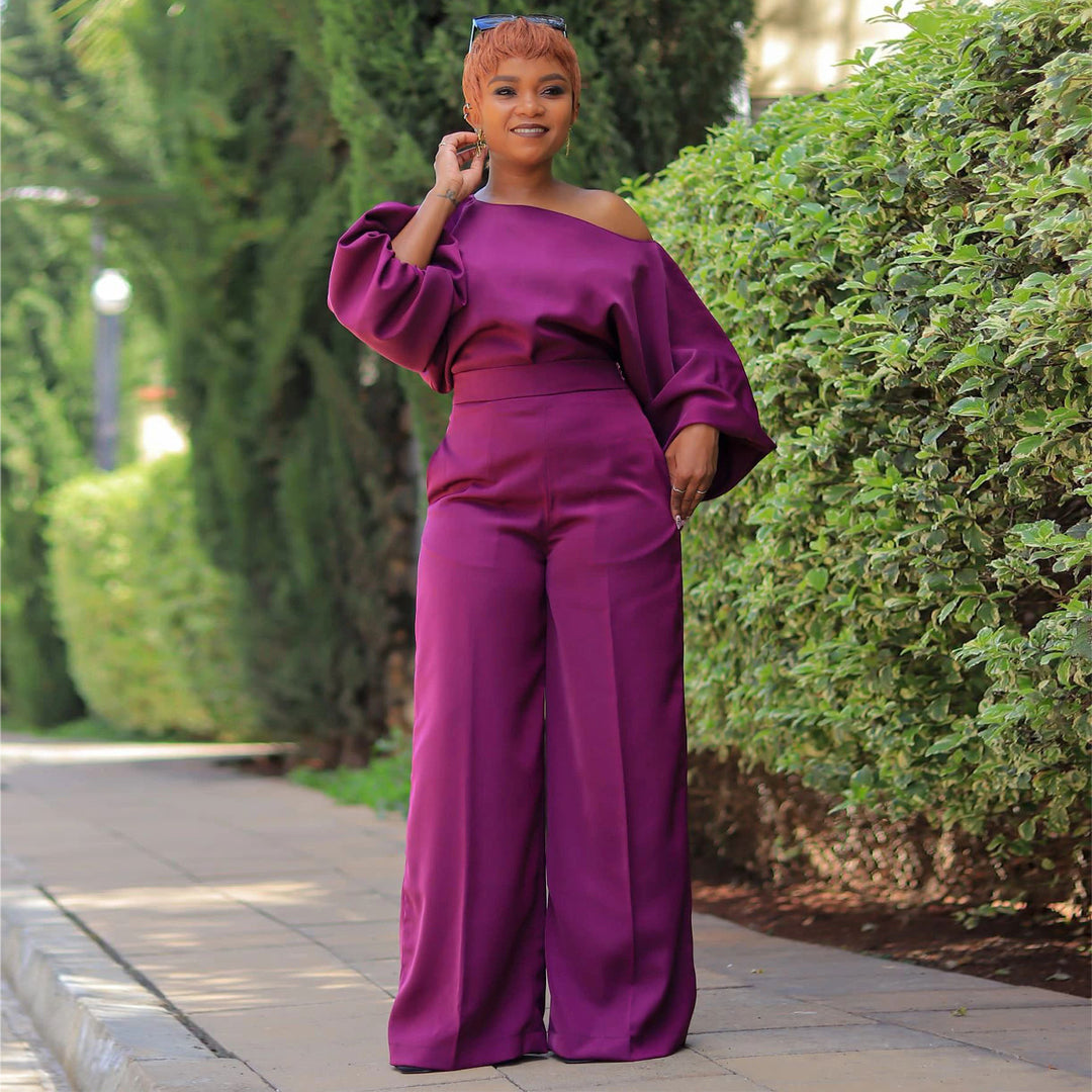 Damen Elegante Hose mit übergroßen Ärmeln und weitem Bein R&B