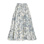 Damen Maxirock mit floralen Mustern und voluminösem Schnitt R&B