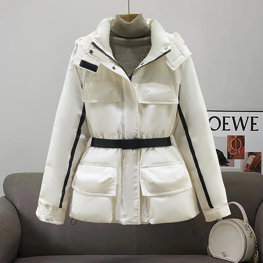 Damen Isolierte Parkajacke mit praktischem Taillengürtel und großen Taschen R&B