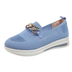 Damen Atmungsaktive Slip-On Sneakers mit modischem Ketten-Detail