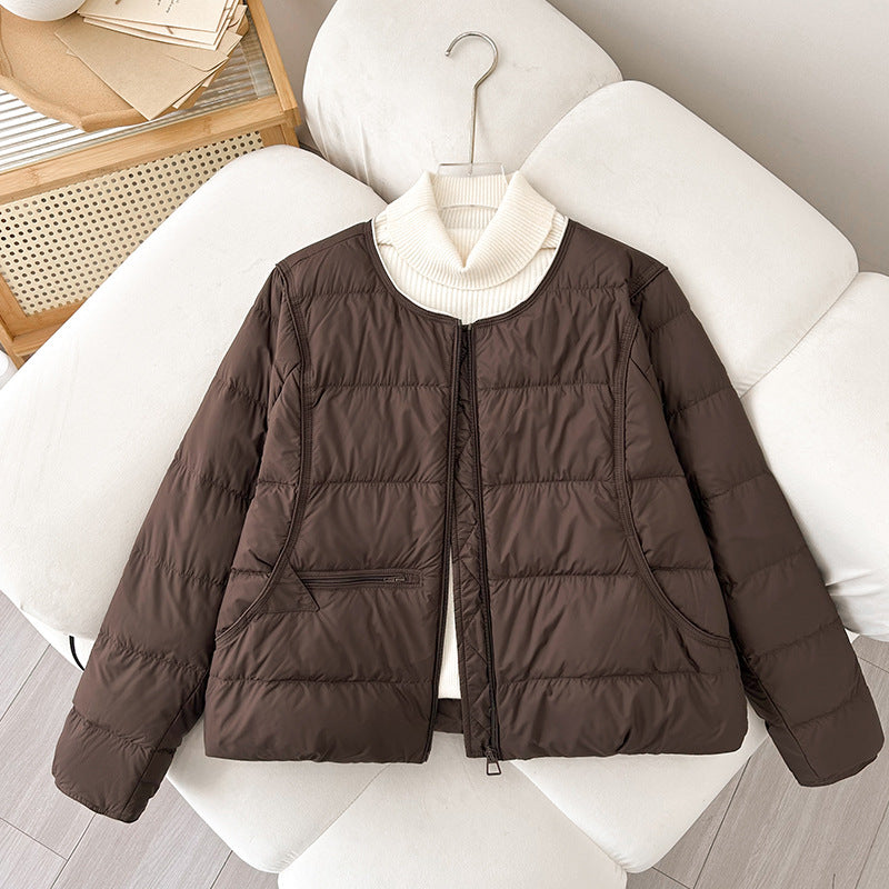 Damen Bequeme gesteppte Freizeitjacke mit hochschließendem Kragen und seitlichen Taschen R&B
