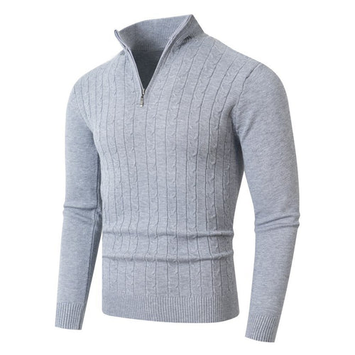 Herren Strickpullover mit halbem Reißverschluss und strukturiertem Design R&B