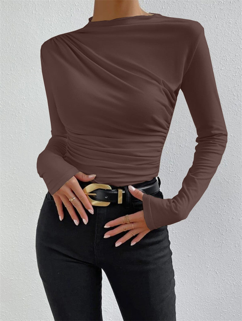 Damen Elegantes Longsleeve Shirt mit Raffungen R&B