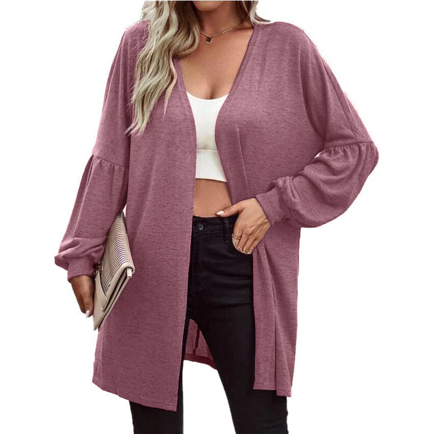 Damen Oversize Cardigan mit eleganten Puffärmeln R&B