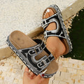 Damen Sandalen mit verstellbaren Schnallen und Glitzer-Akzenten R&B