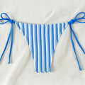 Damen Bikinislip mit verstellbaren Bindändern und Streifenmuster