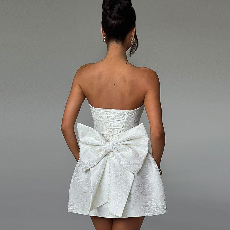 Damen Strapless Cocktailkleid mit voluminösem Rock R&B