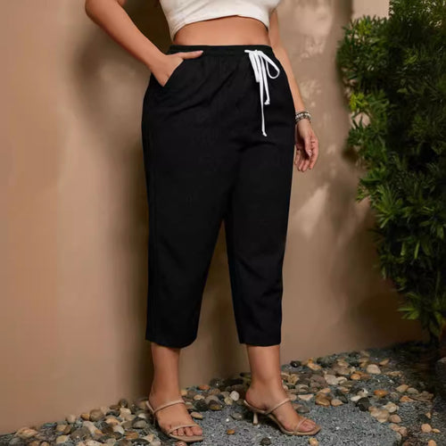 Damen Casual Freizeit-Hose mit elastischem Bund und praktischen Taschen R&B