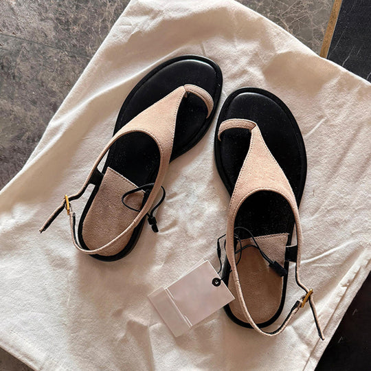 Damen Modische Zehentrenner-Sandalen mit elegantem Riemendesign und bequemem Fußbett R&B