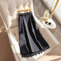 Damen Elegante Maxirock mit Spitzenbesatz