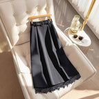 Damen Elegante Maxirock mit Spitzenbesatz