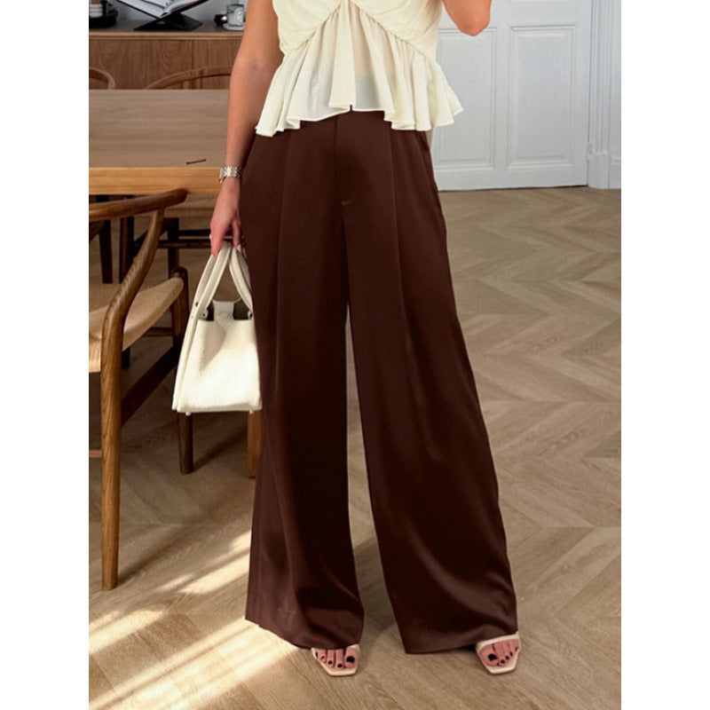 Damen Elegante weite Hose mit hohem Bund und komfortablem Schnitt R&B
