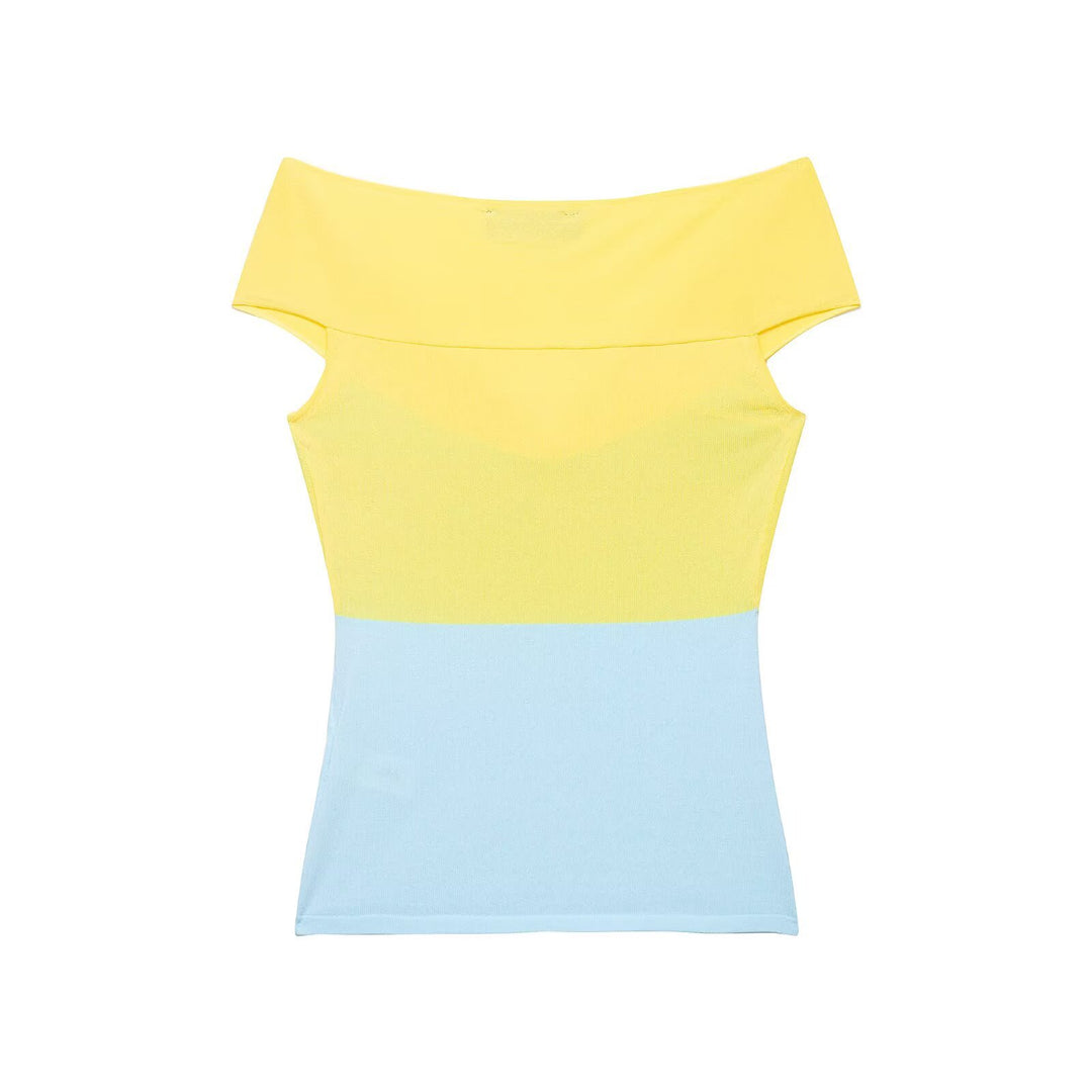 Damen Off-Shoulder Oberteil mit Knoten-Detail und Farbverlauf R&B
