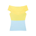 Damen Off-Shoulder Oberteil mit Knoten-Detail und Farbverlauf R&B
